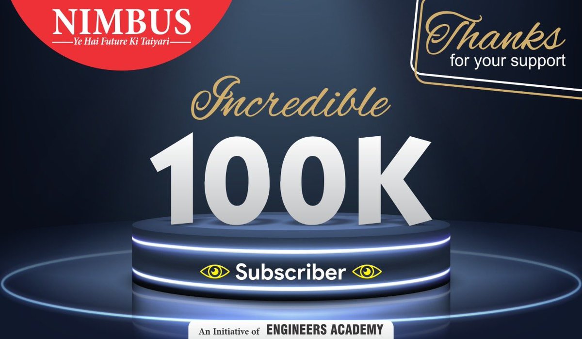 EAIndia's tweet photo. We have just reached 100000 subscribers on YouTube! We want to thank everyone from the bottom of our hearts, for all of your support and your love! And we hope this  support &amp; love will continue to create history..✌🏻✌🏻 #nimbus_learning #EA #100k https://t.co/1yXHrYJ5ur