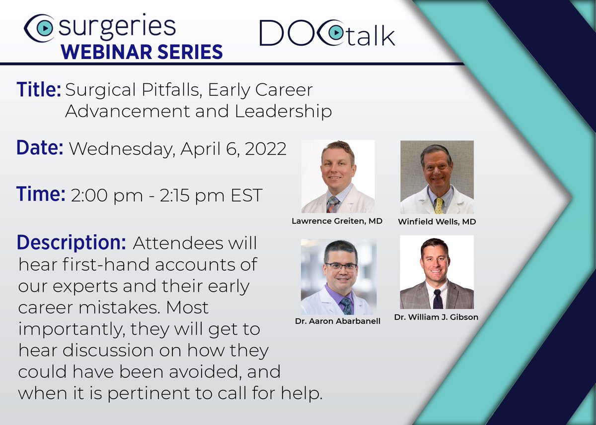 CSurgeries (@csurgeries) on Twitter photo Next week, tune in for a 3-part series on The Pathway to Independence for Junior Surgeons! <a href="/archildrens/">Arkansas Children's</a> <a href="/UAMS_Surgery/">UAMS Department of Surgery</a> <a href="/ChildrensLA/">Children's Hospital LA</a> <a href="/KECKSchool_USC/">Keck School of Medicine of USC</a> <a href="/UTHealthSA/">UT Health San Antonio</a> <a href="/UTHealthSASurg/">UT Health SA Surgery</a> <a href="/ChildrensMercy/">Children's Mercy</a> <a href="/UMKCMedicine/">UMKC School of Medicine</a>
csurgeries.com/webinars/pathw… Next week, tune in for a 3-part series on The Pathway to Independence for Junior Surgeons! <a href="/archildrens/">Arkansas Children's</a> <a href="/UAMS_Surgery/">UAMS Department of Surgery</a> <a href="/ChildrensLA/">Children's Hospital LA</a> <a href="/KECKSchool_USC/">Keck School of Medicine of USC</a> <a href="/UTHealthSA/">UT Health San Antonio</a> <a href="/UTHealthSASurg/">UT Health SA Surgery</a> <a href="/ChildrensMercy/">Children's Mercy</a> <a href="/UMKCMedicine/">UMKC School of Medicine</a>
csurgeries.com/webinars/pathw…