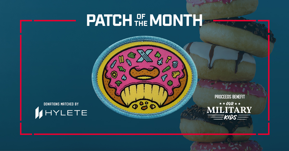 ShopGOVX's tweet photo. No joke, April's #PatchoftheMonth is here. Grab the 'Tactical Donut' and support @OurMilitaryKids and their mission to support the children of active duty service members with all proceeds matched by @trainHYLETE.
➡️ https://t.co/SVRgwCKdVV https://t.co/dCIgsOrWsv