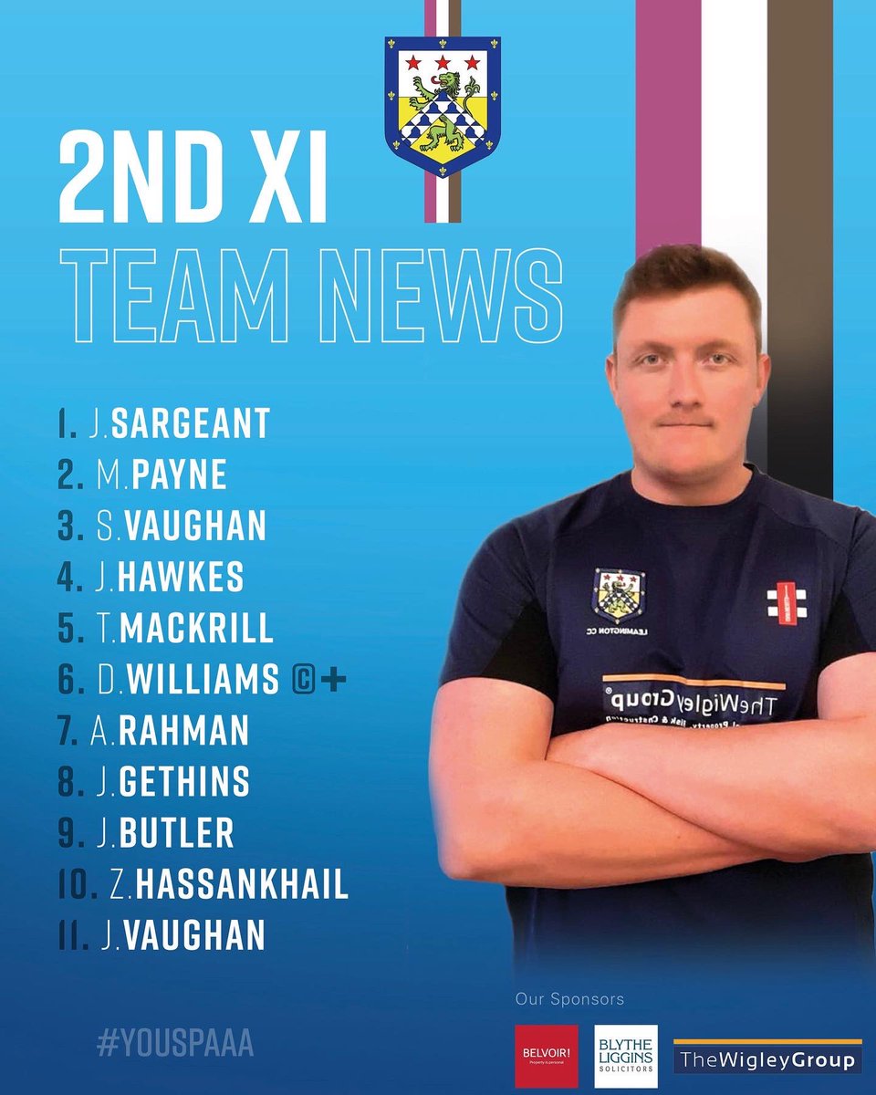 TEAM NEWS | Away vs Kibworth CC - SAT 2nd April 

Here are the 22 men who will don the Leamington CC kit for our pre-season friendly fixtures vs Kibworth CC. 🏏

Here we go! 💪

#YouSpaaa