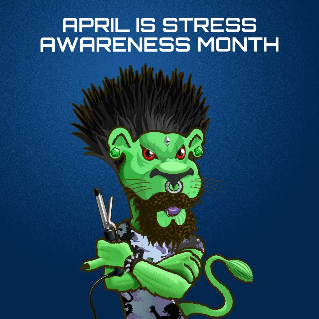 LionsBarberNft's tweet photo. April is stress awareness month! 

As many of you know, mental health is at the very core of everything we do as a project!

This month - Let's all make a conscious effort to reduce stress in both your own life, and the lives of those around you!

#NFTs #StressAwarenessMonth https://t.co/RRhJoOFr3z