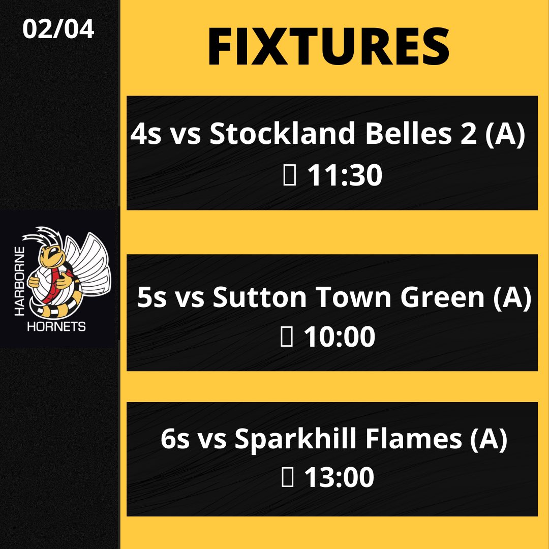 First April fixtures tomorrow! Saturday 2nd April fixtures 🗓 at UOB courts 📍 (central venue). GOOD LUCK HORNETS 🐝 

#netball #netballfamily #hornets #fixtures
