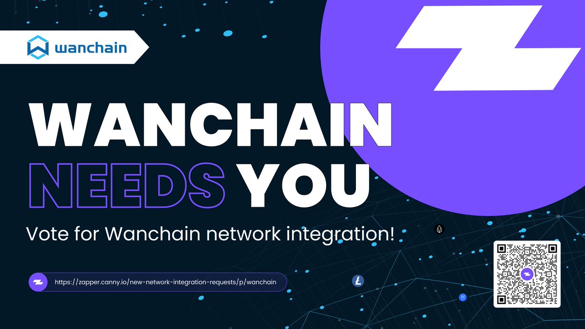 ⚡️ ZAP ⚡️

🗳 Take a moment out of your day to vote for #Wanchain on <a href="/zapper_fi/">Zapper ⚡️</a>!

🔗zapper.canny.io/new-network-in…

🔁 Retweet!