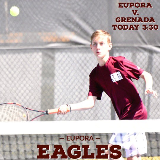 EuporaTennis's tweet photo. Last home match…Come out to support Eagle Tennis as we take on Grenada this afternoon at the courts! ❤️🦅🎾 #eagletennis #letsgo #superwy https://t.co/CnVfjLMXDN