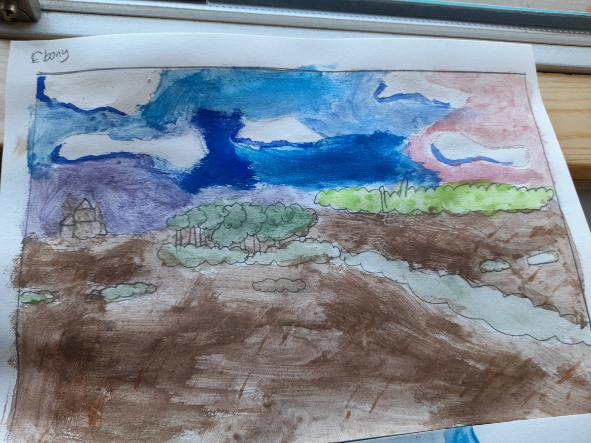 AcademyWalton's tweet photo. Great work in year 5 today,  using watercolours to paint a landscape in the style of David Hockney, well done Pickles class 🎨🖼👨‍🎨👩‍🎨
@WatertonTrust 
@WkfdOfficial 
#art
#WPAArt https://t.co/0s7PsfEFS1