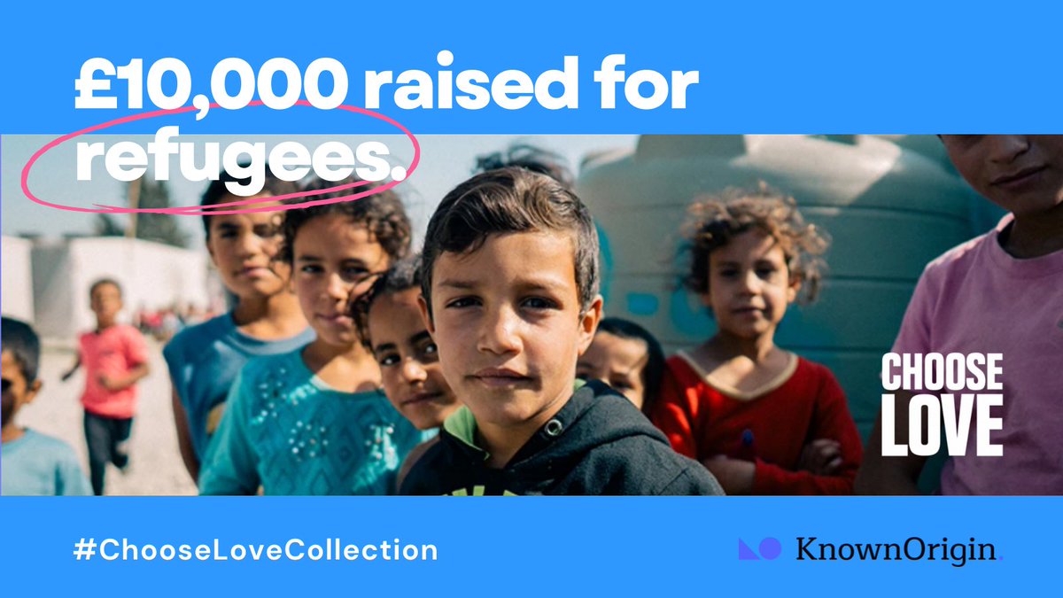 LunaForGood's tweet photo. We just transferred 3.8 ETH (~£10,000) to @chooselove from donations and sales in the #ChooseLoveCollection on @KnownOrigin_io. Thank you to the artists, collectors, and donors who helped make this happen. 

🖼️ https://t.co/nJloxU9OMo
💸 https://t.co/rFtjqM66jS https://t.co/s8MN8PxP9T
