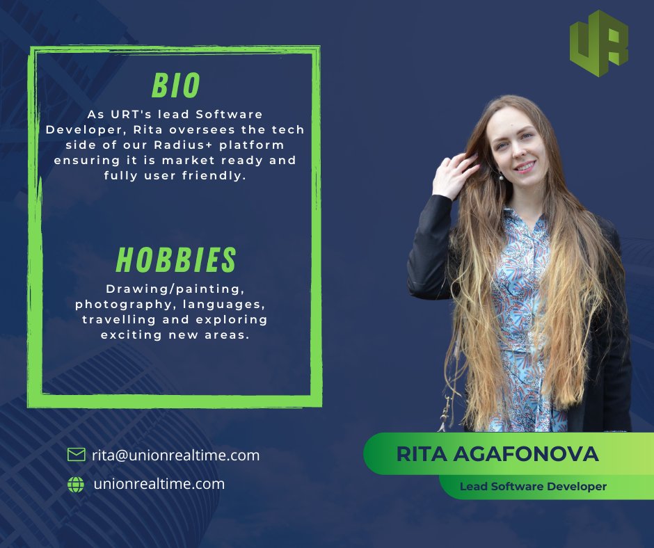 unionrealtime's tweet photo. MEET OUR TEAM! 🤝

Behind the heart of our brand are hardworking individuals who keep the wheels turning and the conversations churning. 

This week, meet our Lead Software Developer,  Rita Agafonova! 👇

#meettheteam #behindthebrand #selfstorage #selfstorageinvestment https://t.co/aTsqCoslsH