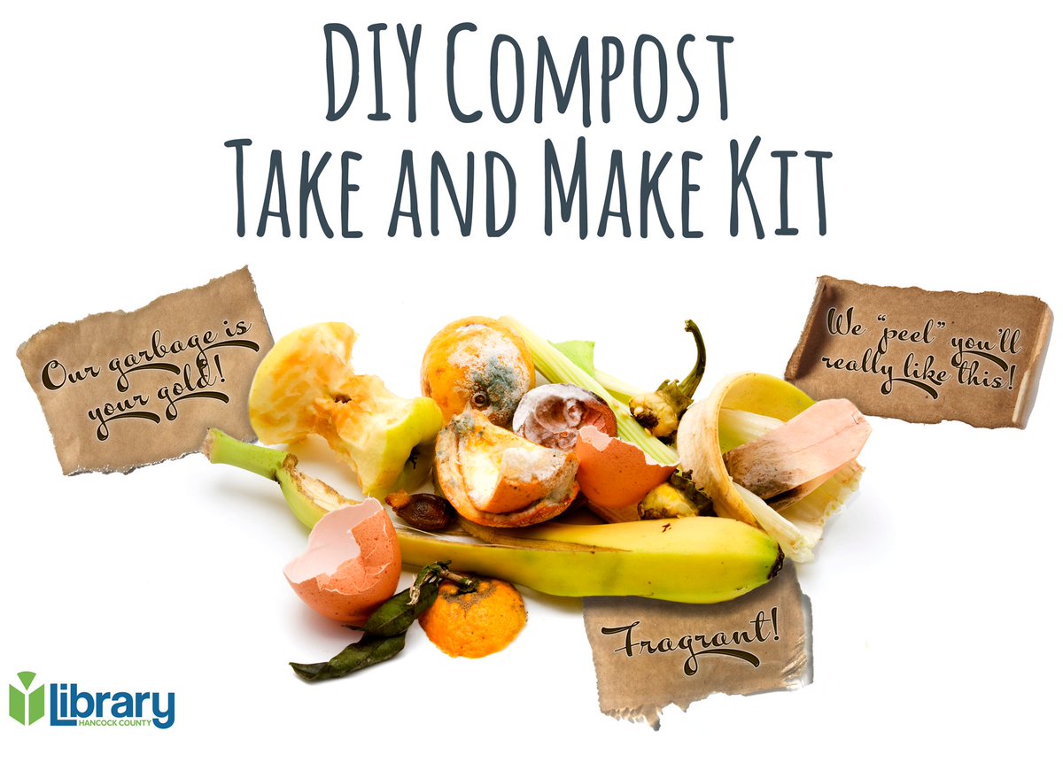 HancockLibrary's tweet image. We were so inspired by the healthy soil presentation by the @PurdueHancockCo Master Gardeners, we’ve been saving our scraps for the past month. Presenting our newest take and make craft: DIY compost starter! Sign up to grab yours before they&apos;re all gone - bit.ly/3NFBIZf