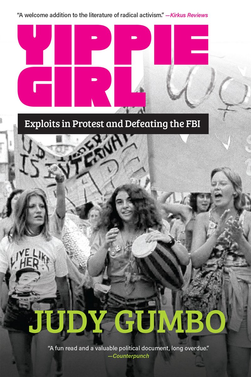 threeroomspress's tweet photo. You've heard from men involved with satirical antiwar 60s protest group, The Yippies. Now read the female perspective. Amazing interview with YIPPIE GIRL author and lifelong activist @JudyGumbo Making waves since 1968! #counterculture #60protest #Yippies https://t.co/z7VUJdGFXa https://t.co/VF7uwmlb4c