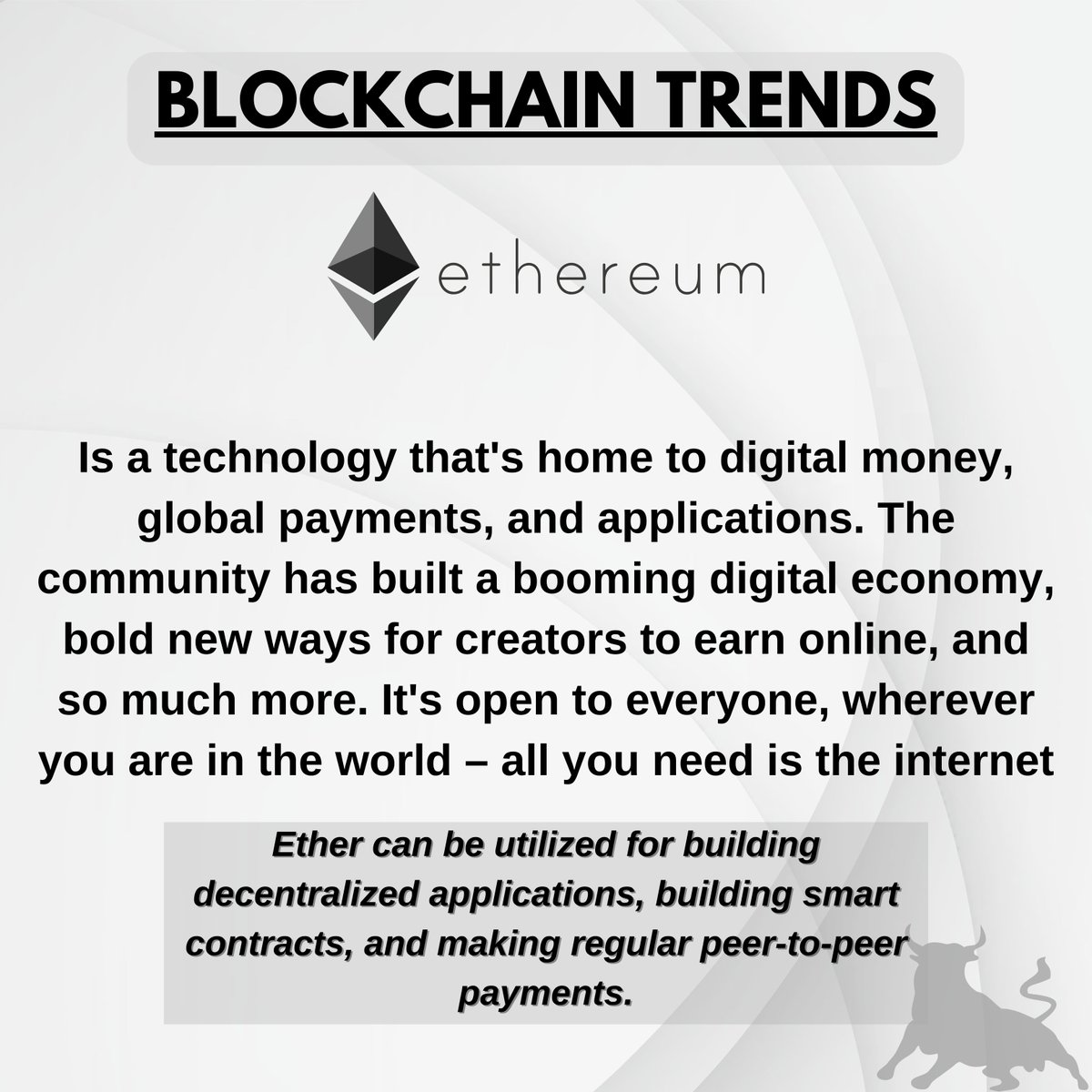 TheBTrends's tweet photo. Ether can be utilized for building decentralized applications, building smart contracts, and making regular peer-to-peer payments.
#education https://t.co/FJ31x012tZ