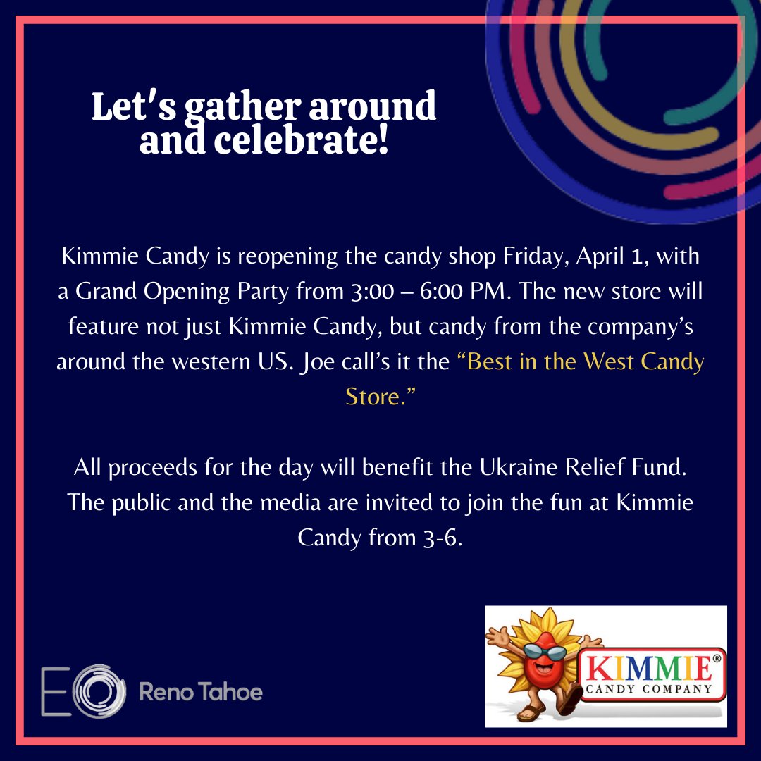 EORENOTAHOE's tweet photo. Visit Kimmie Candy store's reopening party!
https://t.co/aUSZmDVMAe

#entrepreneursorganization #renotahoe https://t.co/S6gu0zSIxA