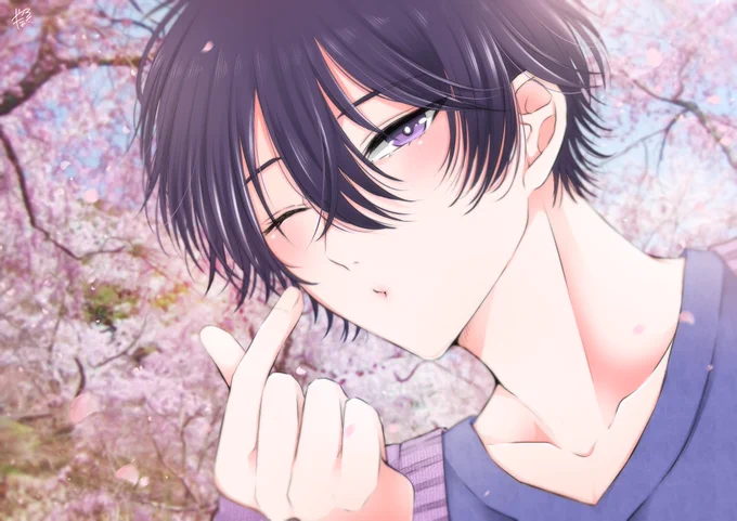 【さく賢】
佐久間くんがお花見中に撮った賢人くんの写真
#さく賢
#創作BL 