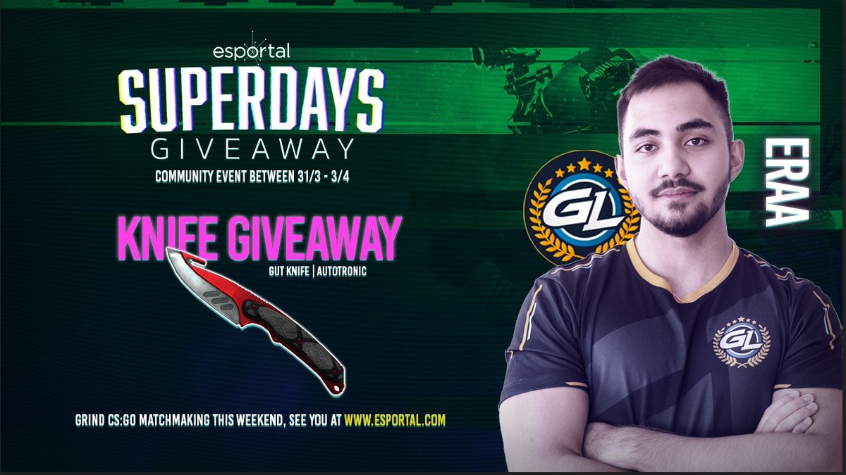 SUPERDAYS på Esportal är igång &amp; det firar vi med en fet GIVEAWAY!!!

För att delta:
📌 Gilla inlägget
📌 Följ mig &amp; <a href="/esportalcom/">Esportalcom</a>
📌 Kommentera ert Esportal nick
📌 Retweet
📌 Tagga en vän!
📌 Vinnaren dras på söndag, 3:e April!