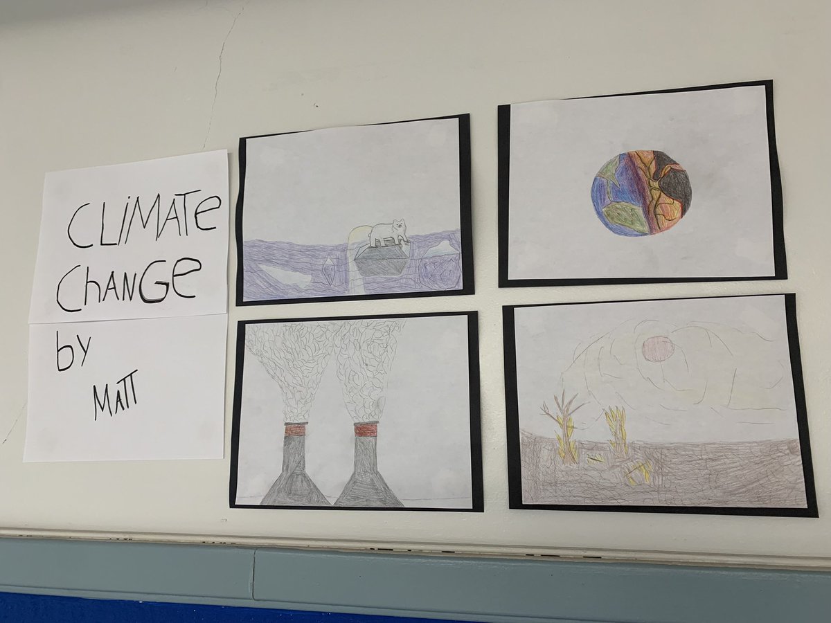 the23smarties's tweet photo. Matt’s amazing art about Climate Change effects. #climatechange @ocdsb https://t.co/VHaU04U5La