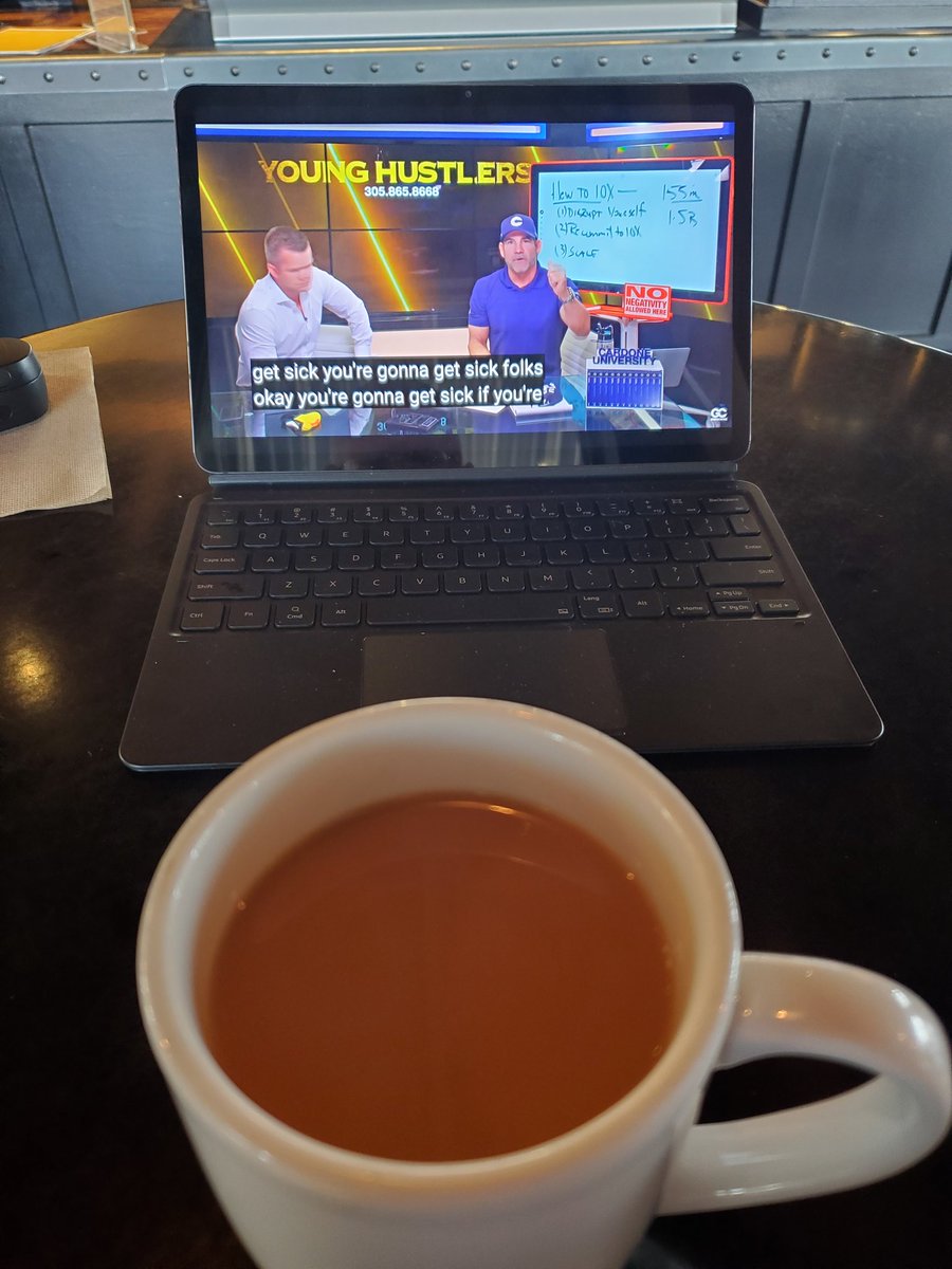 BenitzC21's tweet photo. Coffee is for closers! Closed 1 this morning with 2 others under LOI's. Gonna hustle &amp; get a 3rd today, but first, a little #10X motivation over lunch. @GrantCardone @JarrodGlandt https://t.co/9EYj4Bg2Lk