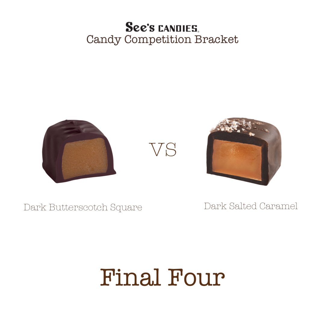 seescandies's tweet photo. 🍫 FINAL FOUR 🍫 Head to our Instagram Stories TODAY to vote which will make it to the Championship round. 🏆 Tag a friend and tell us which candy you think will be champion for a chance to win candy! https://t.co/n4UFQLJ6eI