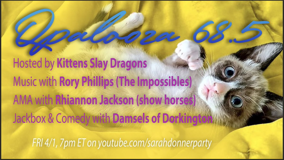 RoryATX's tweet photo. I’m playing an acoustic set tonight, Friday, April 1st on @meowslaydragons show! Start at 6pm CT, I go on at 7pm CT. https://t.co/16pskg9gKy https://t.co/OvYcpA1XUJ