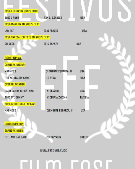 festivusfilmfe1's tweet photo. Here the Awards for March 2022!
https://t.co/NhS6FAOwjb #filmfestival @filmfestivals #festival #vancouver #filmfreeway #screenplay #screenplaywriter #shortfilm #featurefilm #musicvideo #music #comercialphotography #socialmedia #canada #usa #netherlands #peru #spain #india #greece https://t.co/xB2J4gneuh