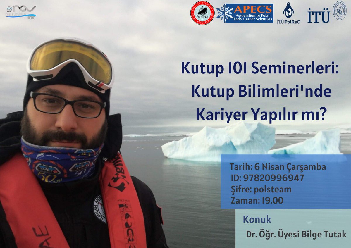 Bilge Tutak hocamız Kutup 101 Seminerleri serimizde bizle olacak🐧🐧 <a href="/ITU_PolReC/">ITU Polar Research Center (PolReC)</a>  <a href="/bilgetutak/">Bilge Tutak</a>