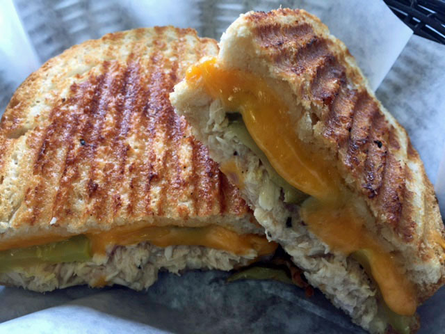 Scribs_Coffee's tweet photo. April's Sandwich of the Month is our Albacore White Tuna Panini filled with tuna, herbs, olive oil and balsamic vinegar on our house-made Panini bread. https://t.co/vpTqXoeg7M