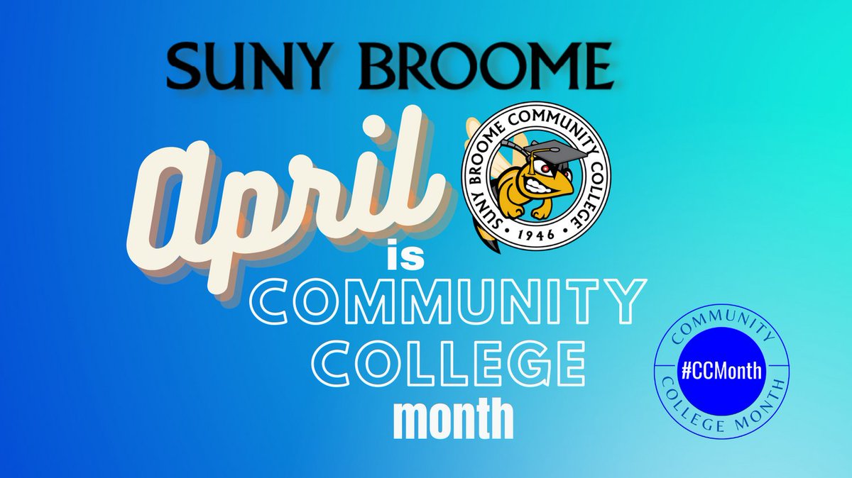 sunybroome's tweet photo. April is Community College Month!
Throughout the month of April, we invite you to join us in demonstrating how SUNY Broome is YOUR community's college!
Tag us in your posts! Use the hashtags #CCMonth and #CCTrustees https://t.co/daTaFCu4AP