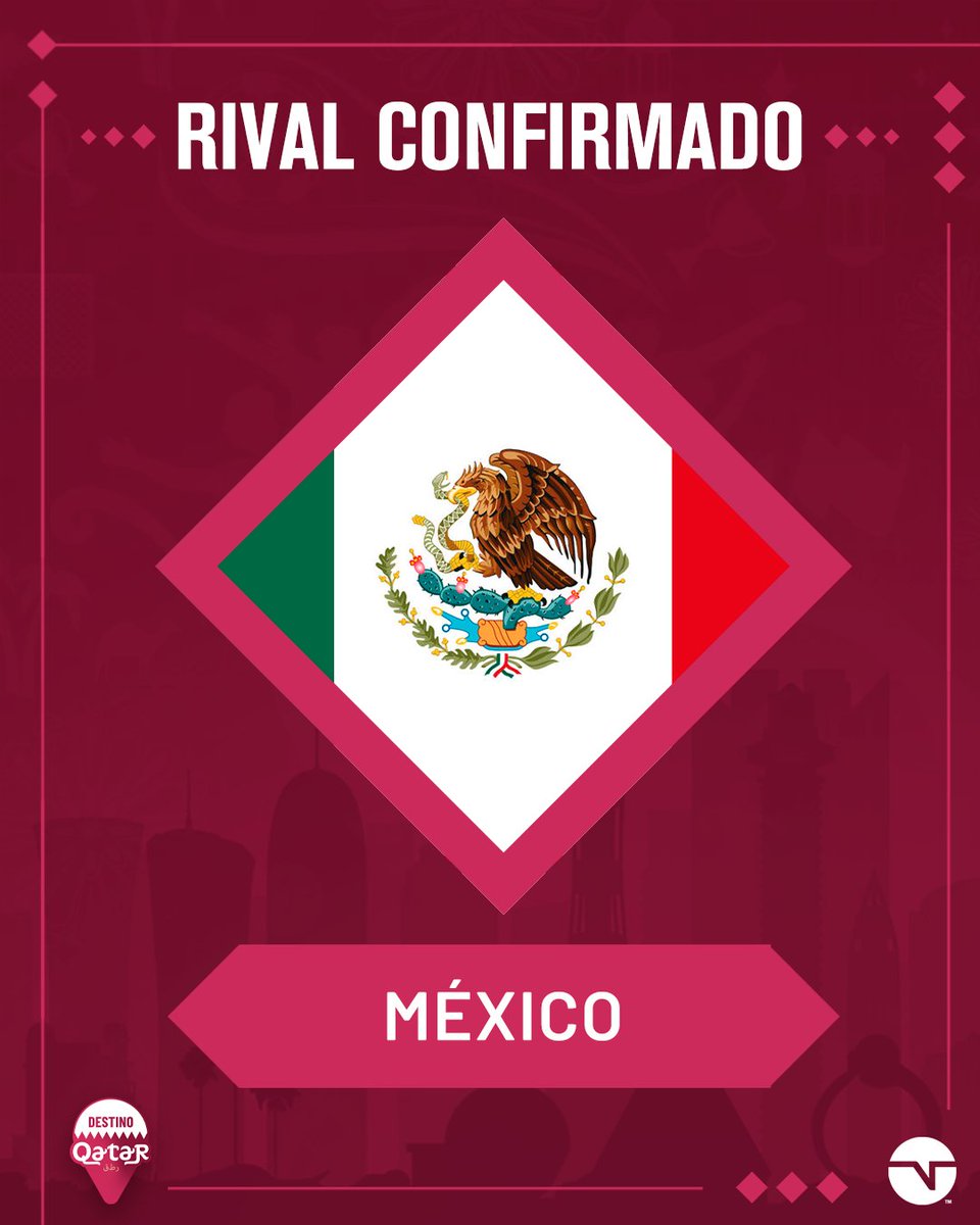 TNTSportsAR's tweet photo. MÉXICO 🇲🇽

Primer rival confirmado para la Selección Argentina 🇦🇷 en el Grupo C del Mundial de Qatar 2022 🏆
⁣
#SorteoQatar2022 https://t.co/iLEUO9aakg