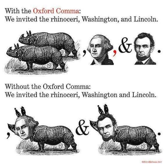 Oxford comma supporter here...I will die on this hill. #WritingCommunity #writers #authors #oxfordcomma #punctuationmatters