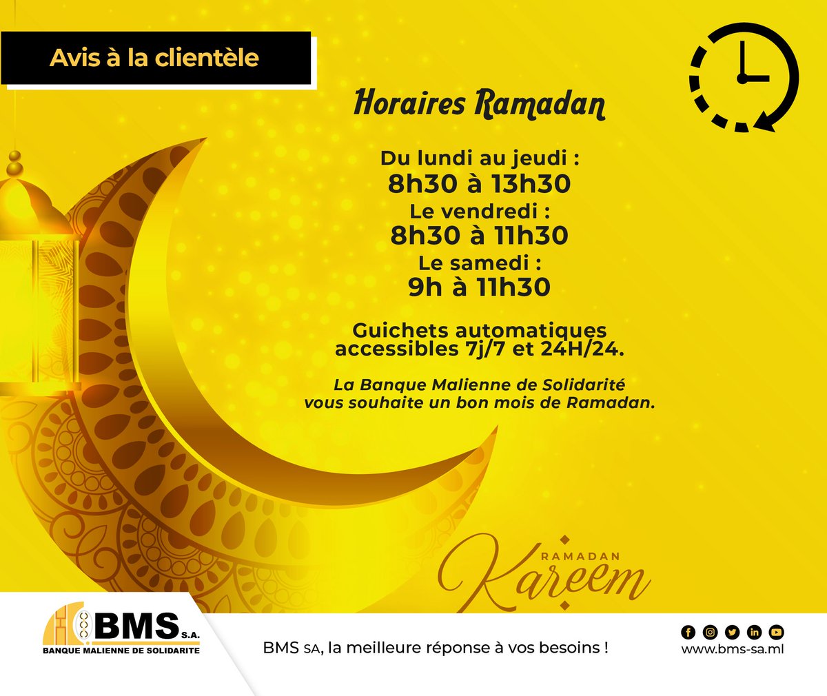 bms_mali's tweet photo. Avis à la clientèle!
#Ramadan #RamadanKareem #Mali
#bmssa https://t.co/bJlXk4n5Tk