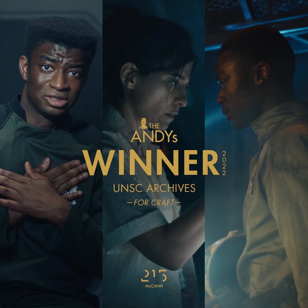 Excited to see that both the digital/social experience Become Master Chief and the content film series UNSC Archives, for the Xbox Halo Infinite campaign, won at the ANDY Awards.