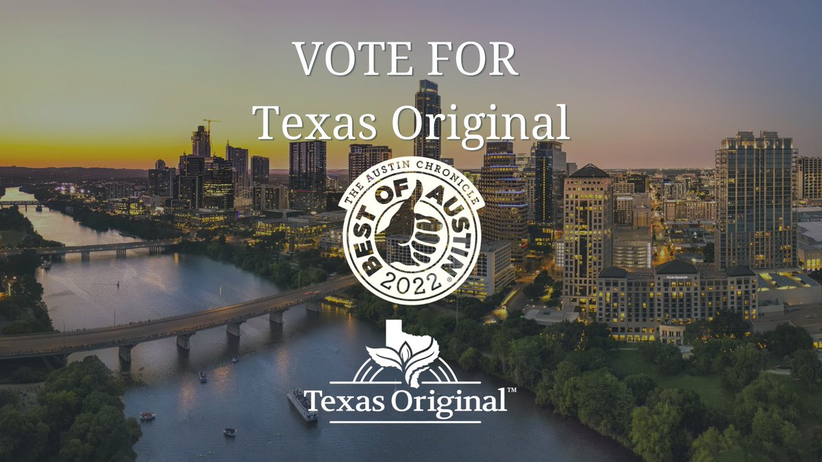 TexasOriginalCC's tweet photo. We are so excited to announce that we made it to the finalist round of the Austin Chronicle's annual Best of Austin awards! Nominate Texas Original for the Best of Austin 2022! Vote here: https://t.co/kHsk8JFvU7 #AustinChronicle #BestOf2022 #MedicalMarijuana #TexasOriginal #TXOG https://t.co/6Tanesw5A6