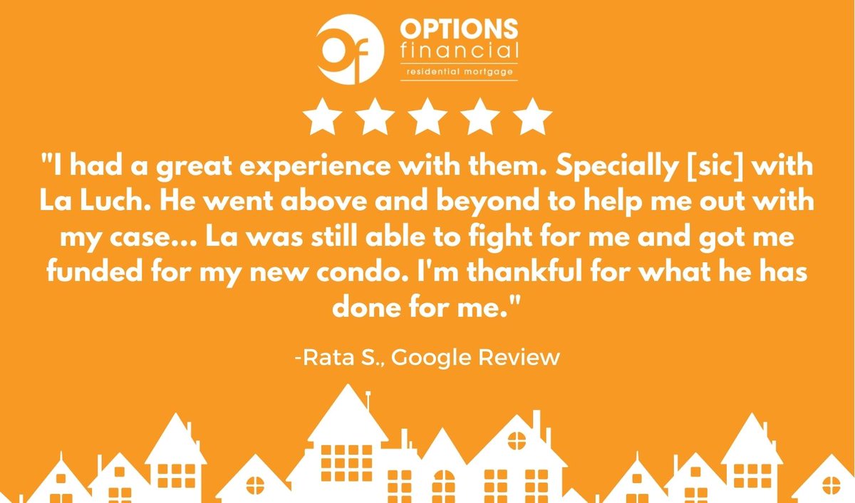 optionsrm's tweet image. At Options, we strive to find the right solutions for every client. Rata, we are so glad to hear La helped get you in your new condo! Read more of our 5-star reviews at: bit.ly/3iu256N