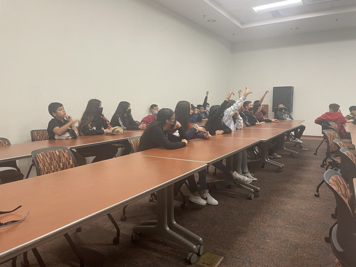yms_counselor's tweet photo. A tour, trivia, and tons of information and fun, Lobos are looking forward to becoming Miners! We even got to visit with Dr. Wilson! #utepminers #presidentwilson #rbmslobos #smallbutmighty @SCalzada08 @RioBravoLobos @odelari1 @UTEP https://t.co/oN1KsA4Dfu