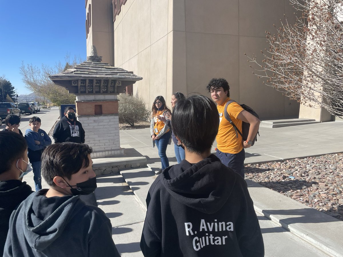 yms_counselor's tweet photo. A tour, trivia, and tons of information and fun, Lobos are looking forward to becoming Miners! We even got to visit with Dr. Wilson! #utepminers #presidentwilson #rbmslobos #smallbutmighty @SCalzada08 @RioBravoLobos @odelari1 @UTEP https://t.co/oN1KsA4Dfu