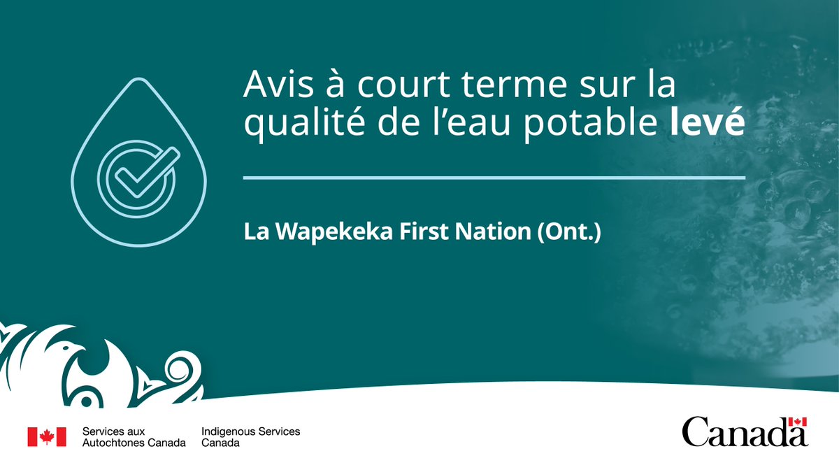 GCAutochtones's tweet photo. La Wapekeka First Nation (Ont.) a levé l'avis à court terme sur la qualité de l'eau potable, en vigueur sur le réseau d’aqueduc public depuis octobre 2021, après avoir réparé une conduite d'eau brisée. https://t.co/AJzE7zTyEi #InfraPN https://t.co/tWoUpfWOsM