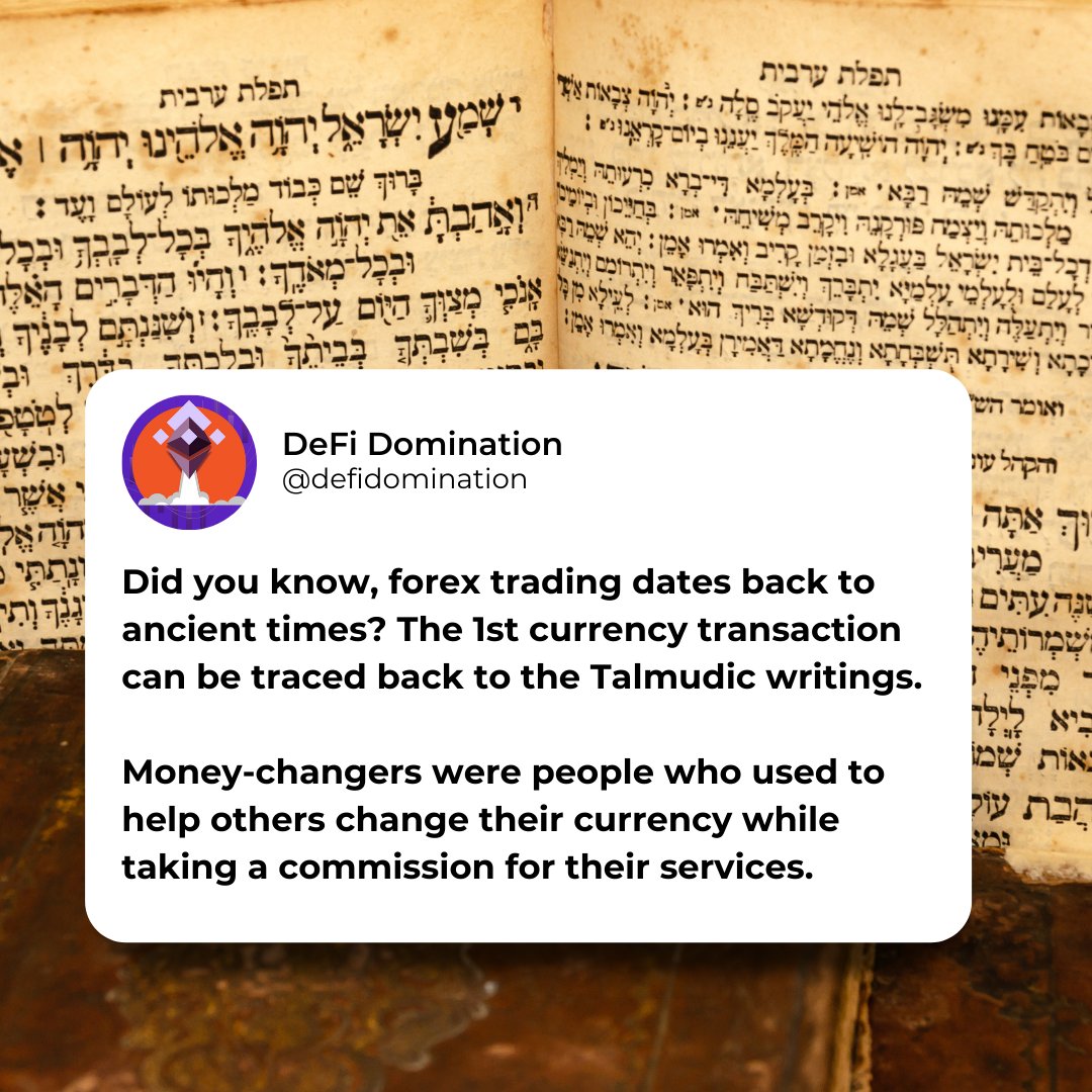 I bet you didn't know people were technically #Forex trading in ancient times! 😮

#Talmudic writings have documented one of the first currency transactions.

Share today's #FunFactFriday with a friend!

Source
orbex.com/blog/