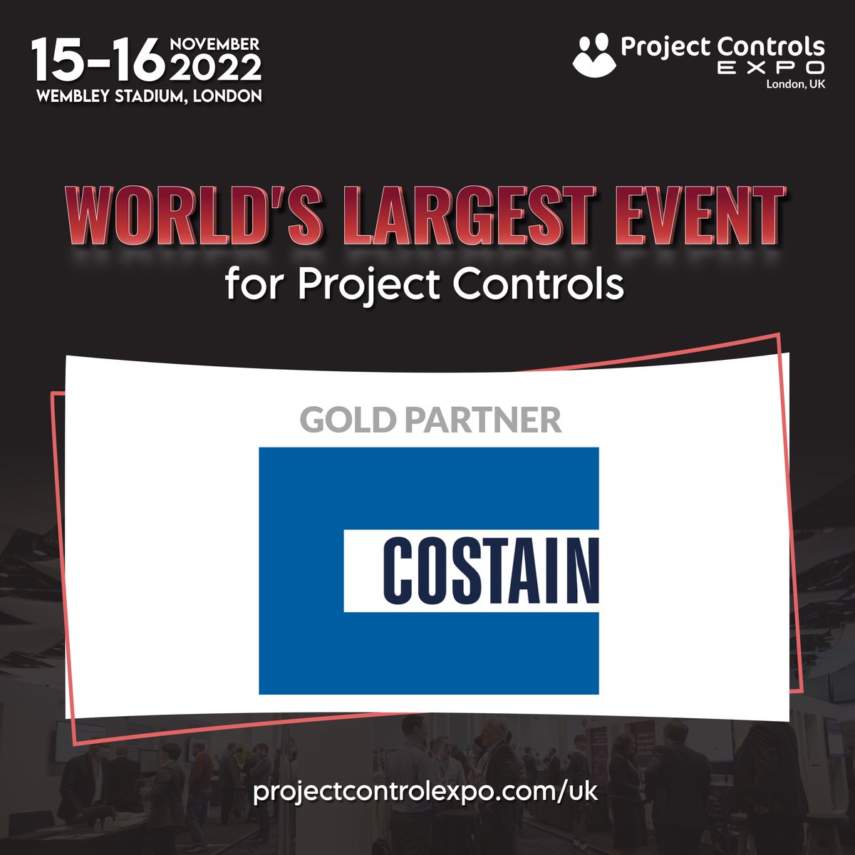 ProjConExpo's tweet photo. We are delighted to confirm @CostainGroup as a gold partner for the 2022 edition of the Project Controls Expo.

Thank you for believing in us and for your continued support.

Join us from 15 – 16 November: https://t.co/mvCipBwVYF

#ProjectControls #PCEUK #WembleyStadium #Costain https://t.co/rTjdrdvfSY