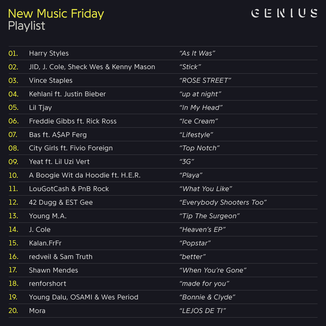 Genius's tweet photo. friday so new music loading!!! 

@dreamville here, @citygirls what up, @lougotcash &amp; @pnbrock out here, @shawnmendes and more. https://t.co/orsX35ZoHf https://t.co/m8F4e2Y21q