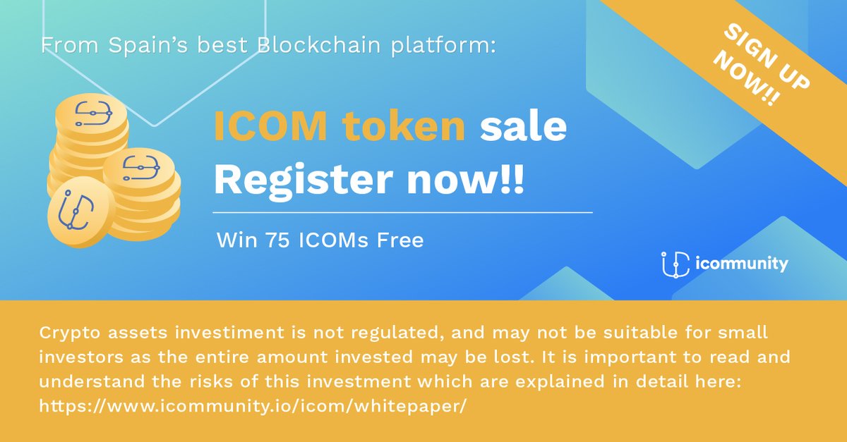 iCommunity_io's tweet photo. #ICOMtoken sale ✅Registration open!✅ The countdown begins!! 

🔔 Phase 1-4 April-21h CET
👉WIN 75 ICOM (15€) Free, for registering NOW and following us on social networks!!
👉https://t.co/B2D9Q3pXRM https://t.co/lAOUL04J2b