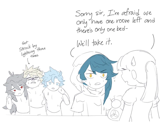 There's only one bed?? 😳🫢 #genshinimpact 