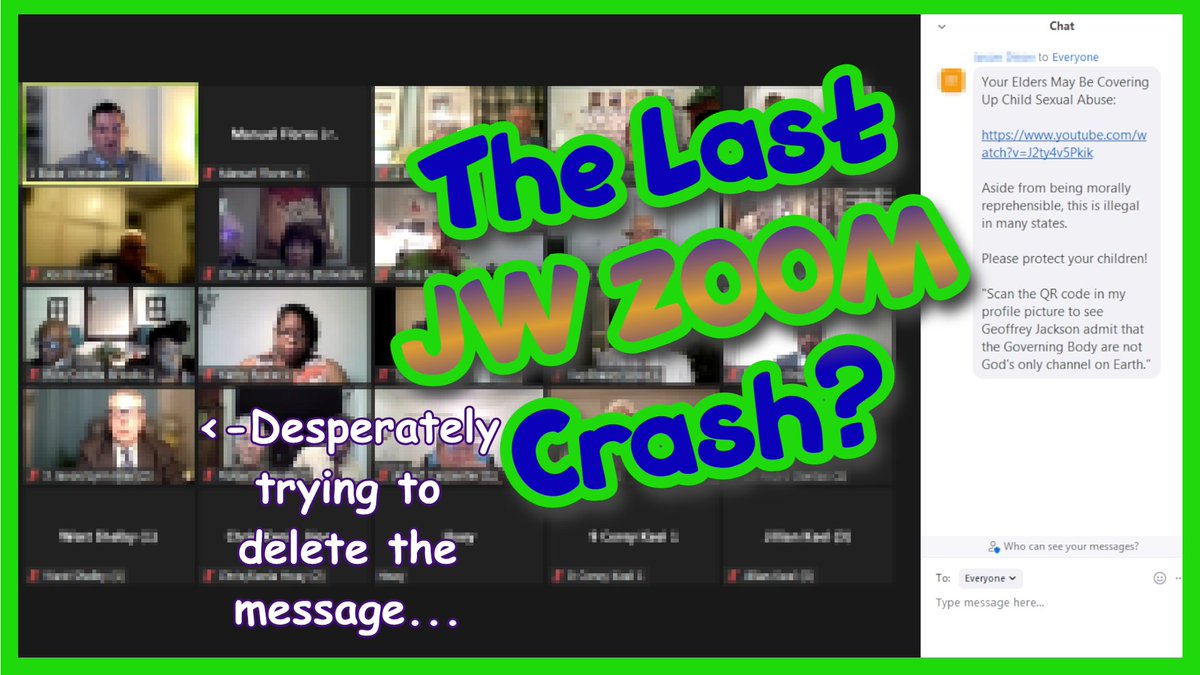 atypicalasher's tweet photo. https://t.co/zcwof6LLL7
⬆️⬆️ ⬆️⬆️ ⬆️⬆️
✨NEW VIDEO: The Last JW Zoom Crash? 😱 #ExJW #XJW #StillNotAnAprilFoolsJoke https://t.co/sBLZFAfU8R
