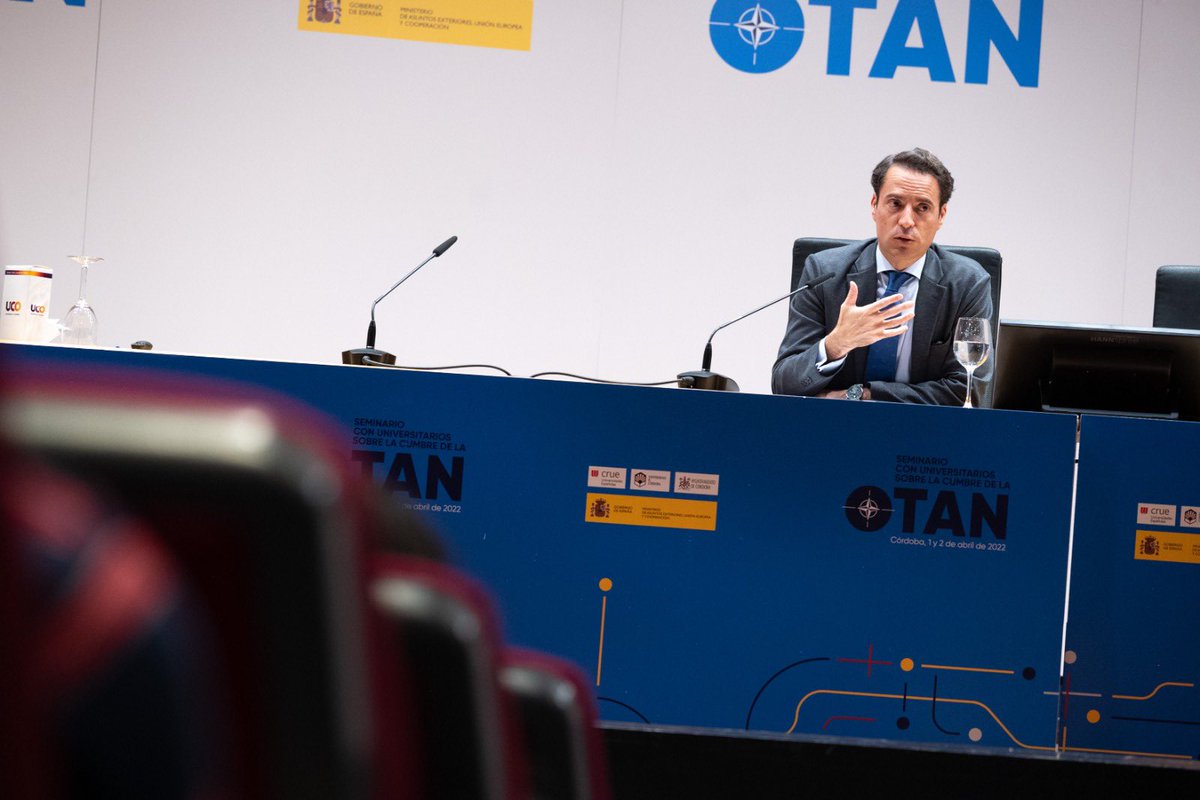 JavierColominaP's tweet photo. Un placer participar hoy en el seminario con universitarios organizado por el @MAECgob sobre la Cumbre de la #OTAN que se celebrará en Madrid en junio. Una cita esencial en la que se aprobará el nuevo Concepto Estratégico y que demuestra el compromiso de 🇪🇸 con la Alianza https://t.co/h1XYjMQlHM
