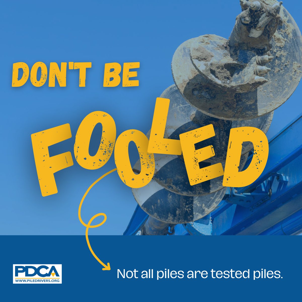 PDCAorg's tweet photo. While we enjoyed our April Fool’s fun, there’s one thing we’d never joke about – driven piles are tested piles! #pdcadriven https://t.co/hELl192mhV