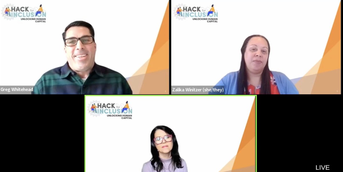 davidjbank's tweet photo. Hearing leaders like @GetNadya1, Zalika Winitzer, & Greg Whitehead discuss the work their companies are doing to ensure an inclusive workplace at @MITSloan’s
#HackForInclusion provides much needed encouragement & motivation to keep doing better!
#AENDiversity #DEI #FutureofWork https://t.co/njjdH2JuwF
