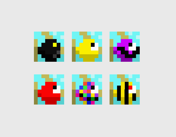 iliketobeapixel's tweet photo. New serie released on @8bidou ! 
Fish: 6 different image.
10 ed x 1 xtz each

https://t.co/i5mAFaBQjf

#8bidou #tezos #CleanNFT  #tezoscommunity #tezoscollectors #fish #firstapril #pixelart https://t.co/t4SsQEIFAX