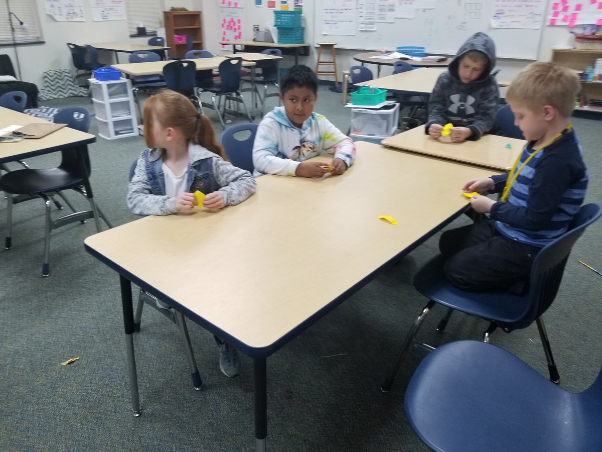 SugarloafRoar's tweet photo. Ms. Esry's Origami Cub Club 2 members fold out "Paper Pokemon Pikachus" (say that fast 3 times in a row)! Students participate in Cub Clubs and many of the clubs are student-led because we are a #LeaderInMeLighthouseSchool! #SugarloafRoar #WatchUsSoar https://t.co/lBmMyff3sB