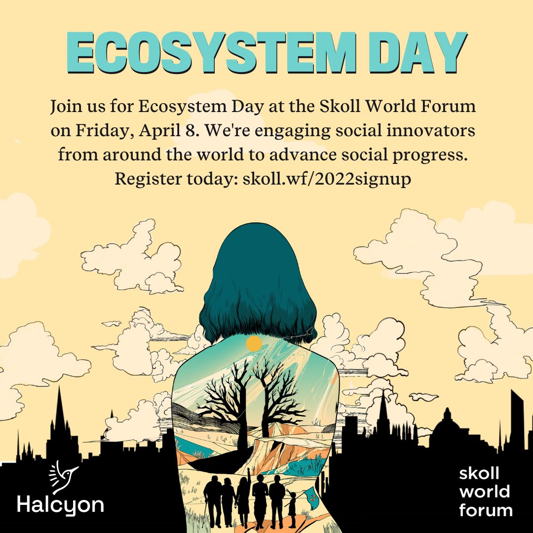 Halcyon (@halcyoninspires) on Twitter photo Our very own <a href="/djasonbarker/">Dan Barker</a> and <a href="/dahnag/">Dahna Goldstein</a> are thrilled to be joined by <a href="/PreetiNYC/">Preeti Bhattacharji</a> from <a href="/jpmorgan/">J.P. Morgan</a> & <a href="/tunedaay/">āļø</a> from <a href="/Lidya_Finance/">Lidya</a> next Friday for our <a href="/SkollFoundation/">Skoll Foundation</a> World Forum Ecosystem Event. See you there?
Learn more and register for free: bit.ly/3LbGmMs
#SkollWF Our very own <a href="/djasonbarker/">Dan Barker</a> and <a href="/dahnag/">Dahna Goldstein</a> are thrilled to be joined by <a href="/PreetiNYC/">Preeti Bhattacharji</a> from <a href="/jpmorgan/">J.P. Morgan</a> & <a href="/tunedaay/">āļø</a> from <a href="/Lidya_Finance/">Lidya</a> next Friday for our <a href="/SkollFoundation/">Skoll Foundation</a> World Forum Ecosystem Event. See you there?
Learn more and register for free: bit.ly/3LbGmMs
#SkollWF