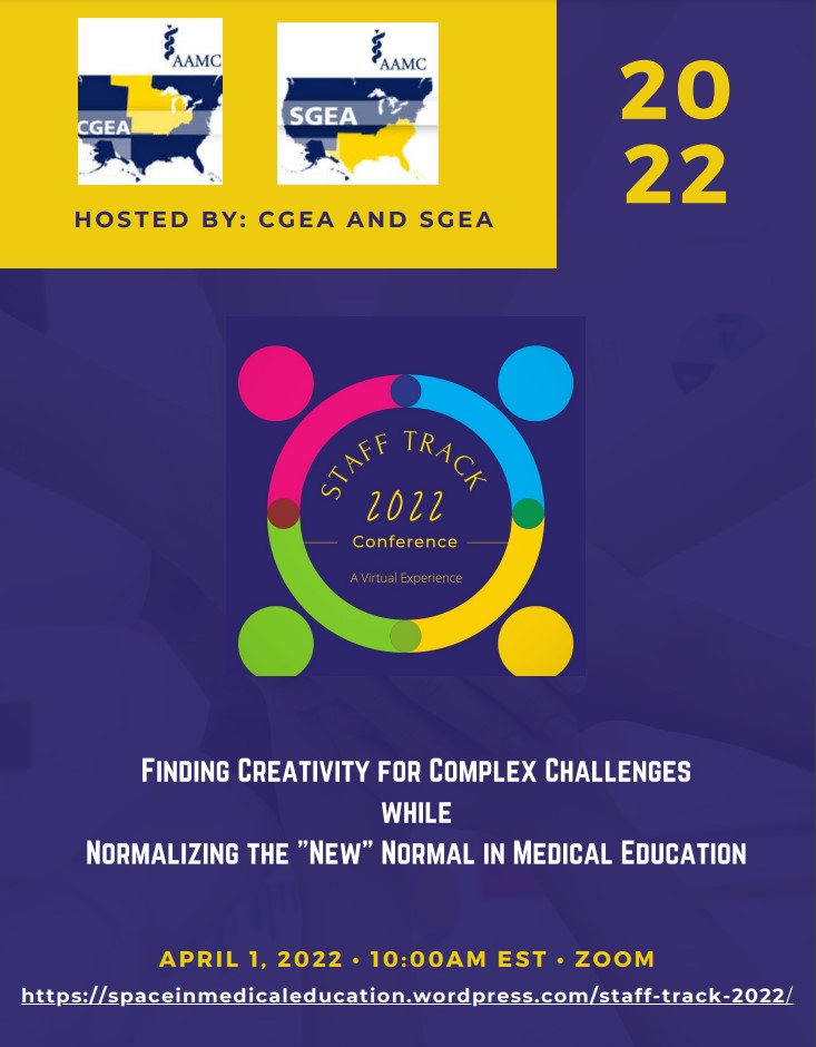 Loved learning from &amp; w/ national/international  #StaffTrack2022 colleagues! Innovative, creative problem solving - w/ many tangible takeaways!

Thank you for your leadership <a href="/TyresejSPACE/">Tyrese Hinkins-Jones, Ed.S, M.Ed</a> &amp; planning team! 

<a href="/SPACEinMedEd/">S.P.A.C.E in Medical Education</a> #theCGEA #aamcCGEA <a href="/SGEAnews/">SGEA</a> <a href="/stafftrack_/">Staff Track Annual Conference</a>  <a href="/AndreaUCFCOM/">Andrea Berry</a>