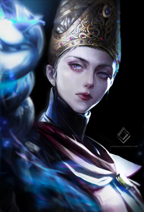 Fan art | Elden Ring - Rennala, Queen of the Full Moon

Artist: @OrekiGenya 