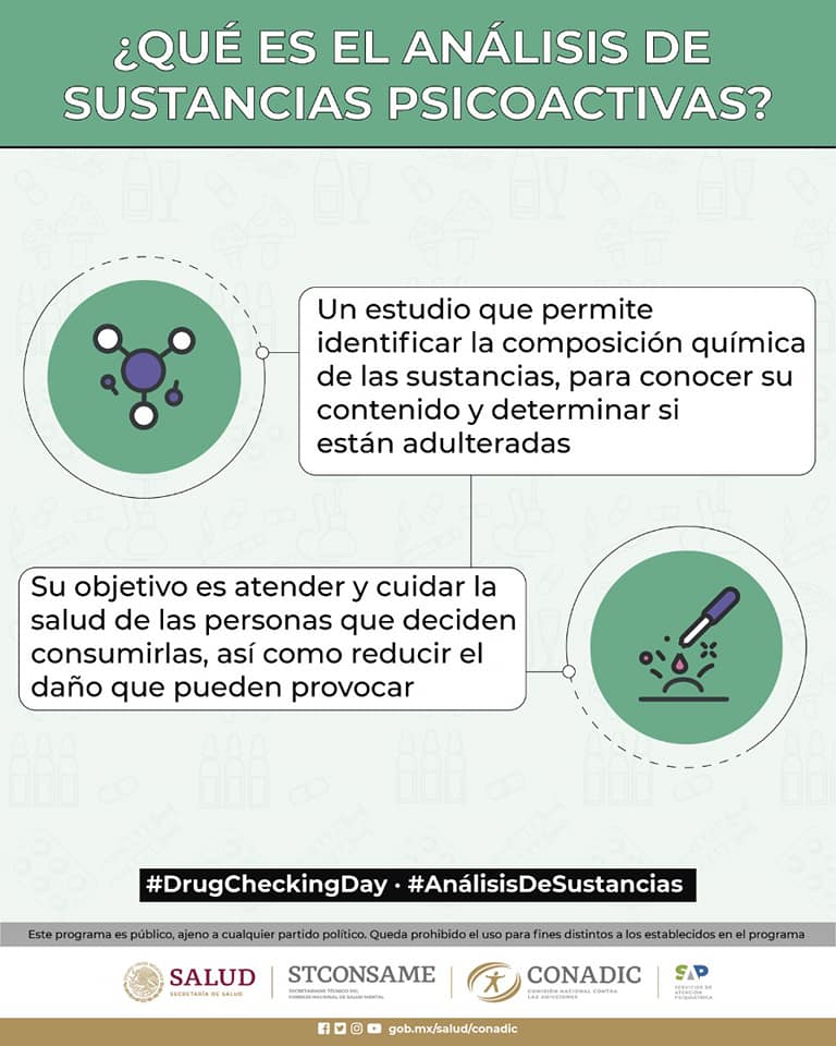 conasama_invest's tweet photo. Con el #análisisdesustancias psicoactivas puedes tomar decisiones informadas sobre tu consumo. Conoce más sobre esta acción de #ReducciónDeDaños y en pro de tu salud. #DrugCheckingDay  #CuidaTuSaludMental @ReverdeSerC @LineaDe_LaVida @juntosxlapazmx https://t.co/GKIG2nIH0T