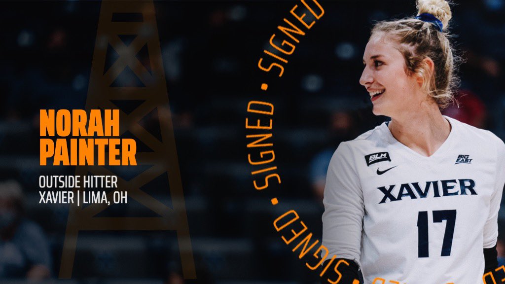 We’re thrilled to add a new addition to our ‘22 roster!  
•
•
Everyone help us welcome transfer, Norah Painter, to Oiler Nation! Norah willing be joining us for her final year after competing at Xavier for 4 seasons! 🏐💪
